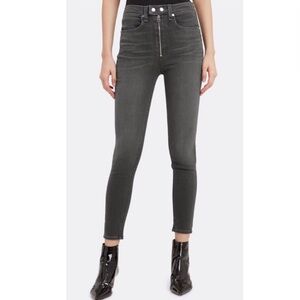 Rag & Bone Baxter Coated Black Ash Skinny Denim Jeans Size 25 0